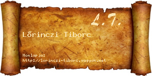 Lőrinczi Tiborc névjegykártya